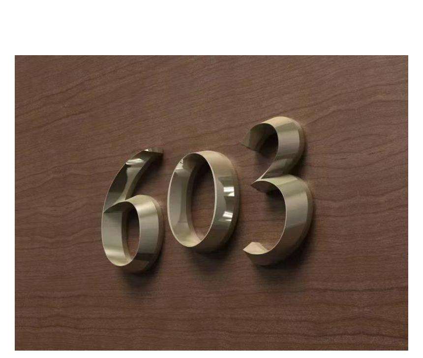 三維門牌號數(shù)字603