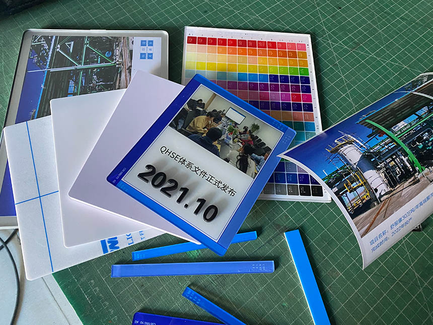 亞克力面pvc底字樣品，亞克力熱壓印工藝樣品